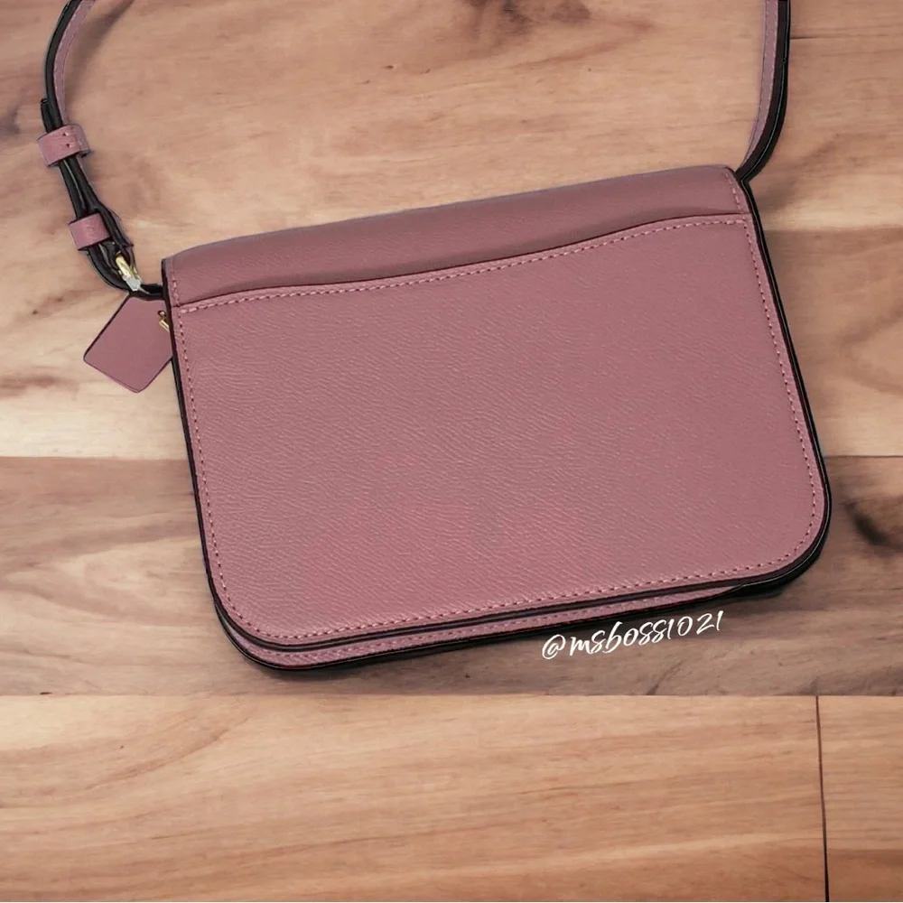 Coach Mini Brynn Leather Crossbody in True Pink BRAND NEW W/TAGS - Picture 4 of 11